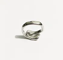 6Pillars Crystal Hug Ring for Girls (Silver)-thumb1