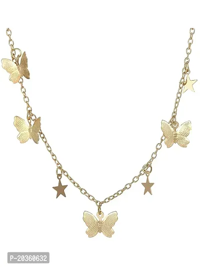 Anayat Fashion Butterfly with star Chain Pendant-thumb0