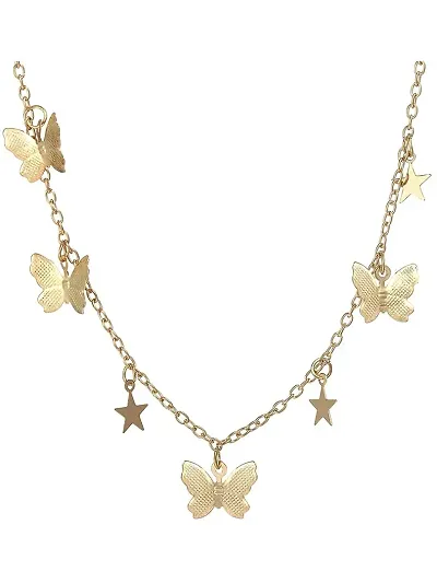 Anayat Fashion Butterfly with star Chain Pendant