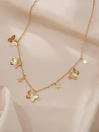 Anayat Fashion Butterfly with star Chain Pendant-thumb1