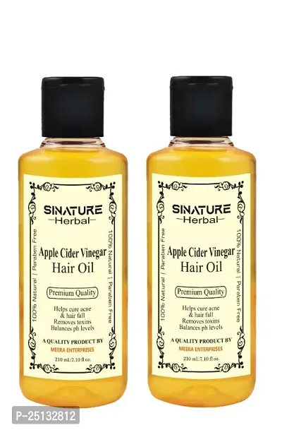 Sinature Herbal Apple Cider Vinegar Hair Oil for Hair Growth and Hair Fall Control | No Silicon and Mineral Oil | Hair Oil for Men and Women | Non Sticky Hair Oil 420Ml