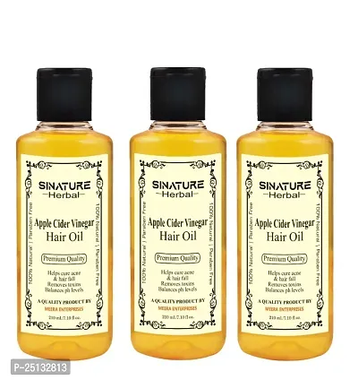 Sinature Herbal Apple Cider Vinegar Hair Oil for Hair Growth and Hair Fall Control | No Silicon and Mineral Oil | Hair Oil for Men and Women | Non Sticky Hair Oil 630Ml