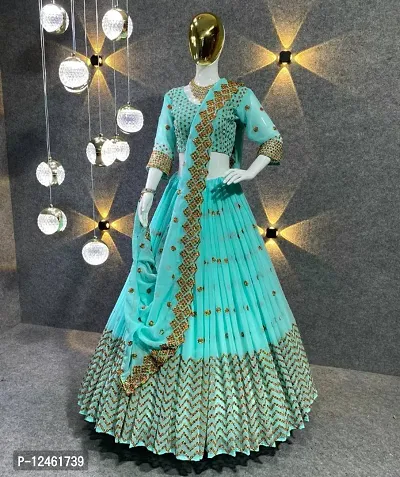 Buy Yellow With Dark Green Lehenga Choli Online - LSTV02629 | Andaaz Fashion