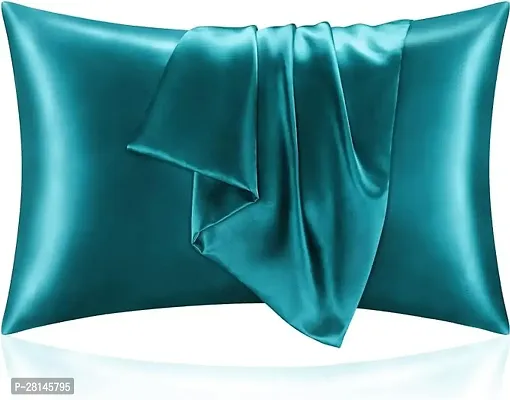 Young Arrow Satin Pillowcase for Hair and Skin, Silk Satin Pillowcase with Envelope Closure, Soft Breathable Smooth Cooling Silk Pillow Covers Pack of 2 Size (18x28 Inches) (Turquoise)