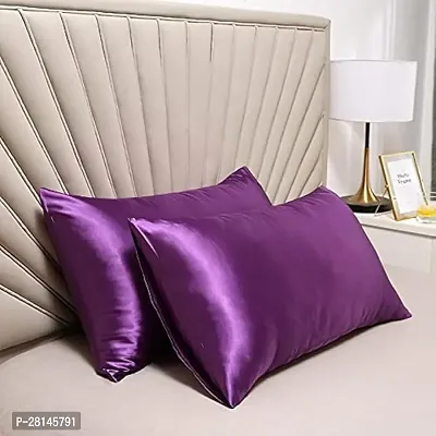 Soft Breathable Smooth Cooling Silk Pillow Covers Pack of 2 (18x28 Inches)-thumb2
