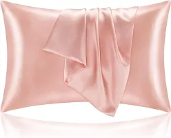 Soft Breathable Smooth Cooling Silk Pillow Covers Pack of 2 (18x28 Inches)-thumb2