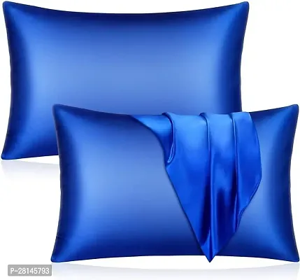 Young Arrow Satin Pillowcase for Hair and Skin, Silk Satin Pillowcase with Envelope Closure, Soft Breathable Smooth Cooling Silk Pillow Covers Pack of 2 Size (18x28 Inches) (Royal Blue)