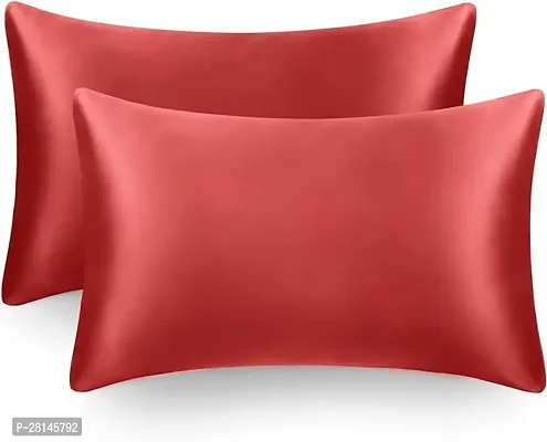 Soft Breathable Smooth Cooling Silk Pillow Covers Pack of 2 (18x28 Inches)-thumb0