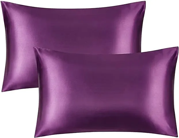 Soft Breathable Smooth Cooling Silk Pillow Covers Pack of 2 (18x28 Inches)