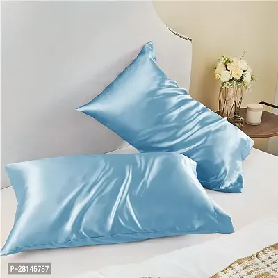 Soft Breathable Smooth Cooling Silk Pillow Covers Pack of 2 (18x28 Inches)-thumb3