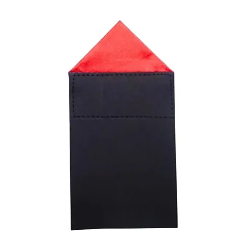 Young Arrow Men's Solid Color Triangle Pre Folded Pocket Square | Readymade Wedding Handkerchief for Suits, Blazers  Tuxedo (Red)