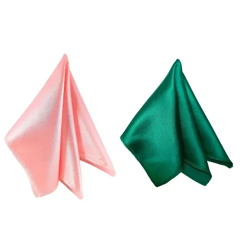 Young Arrow Satin Pocket Square for Men, Wedding Handkerchief for Suits, Blazers  Tuxedo, Men's Pocket Square Combo (Pack of 2) (Pink  Green)