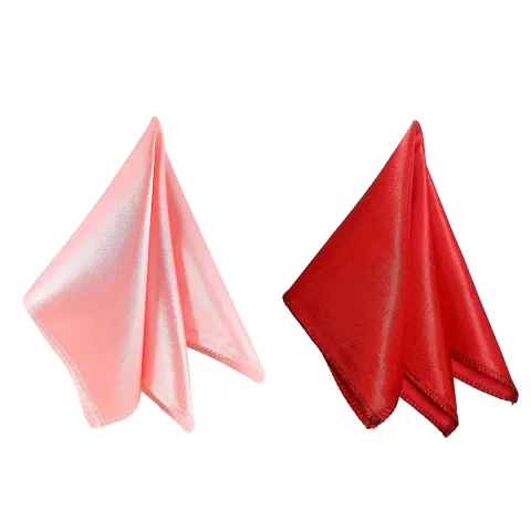 Young Arrow Satin Pocket Square for Men, Wedding Handkerchief for Suits, Blazers  Tuxedo, Men's Pocket Square Combo (Pack of 2) (Pink  Red)