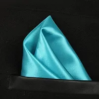 Young Arrow Satin Pocket Square for Men, Wedding Handkerchief for Suits, Blazers  Tuxedo, Men's Pocket Square Combo (Pack of 3) (White,Turquoise  Green)-thumb4