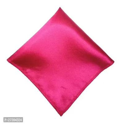 Young Arrow Satin Pocket Square for Men, Wedding Handkerchief for Suits, Blazers  Tuxedo Men's Pocket Square (Dark Pink)-thumb0