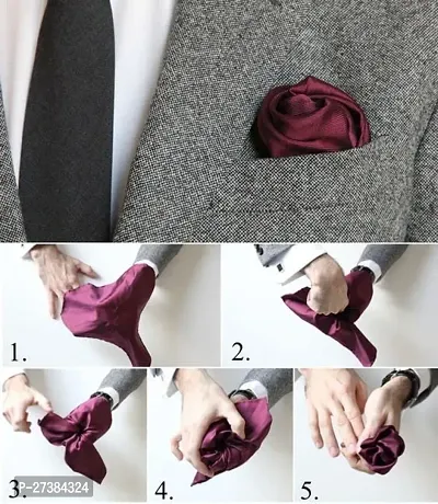 Young Arrow Satin Pocket Square for Men, Wedding Handkerchief for Suits, Blazers  Tuxedo Men's Pocket Square (Dark Pink)-thumb5