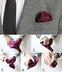 Young Arrow Satin Pocket Square for Men, Wedding Handkerchief for Suits, Blazers  Tuxedo Men's Pocket Square (Red)-thumb3