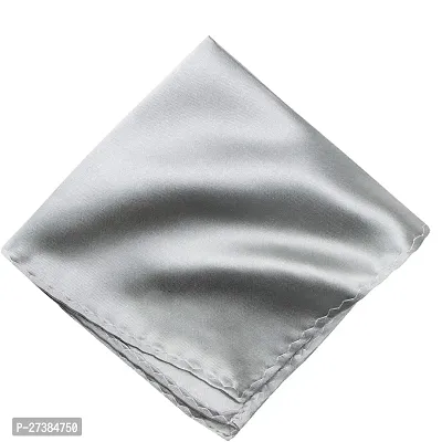 Young Arrow Satin Pocket Square for Men, Wedding Handkerchief for Suits, Blazers  Tuxedo Men's Pocket Square (Silver)-thumb0