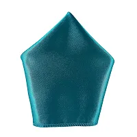 Young Arrow Satin Pocket Square for Men, Wedding Handkerchief for Suits, Blazers  Tuxedo Men's Pocket Square (Turquoise)-thumb4
