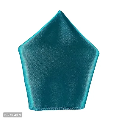 Young Arrow Satin Pocket Square for Men, Wedding Handkerchief for Suits, Blazers  Tuxedo Men's Pocket Square (Turquoise)-thumb5