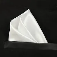 Young Arrow Satin Pocket Square for Men, Wedding Handkerchief for Suits, Blazers  Tuxedo Men's Pocket Square (White,Black,Pink)-thumb1