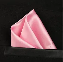 Young Arrow Satin Pocket Square for Men, Wedding Handkerchief for Suits, Blazers  Tuxedo Men's Pocket Square (White,Black,Pink)-thumb2