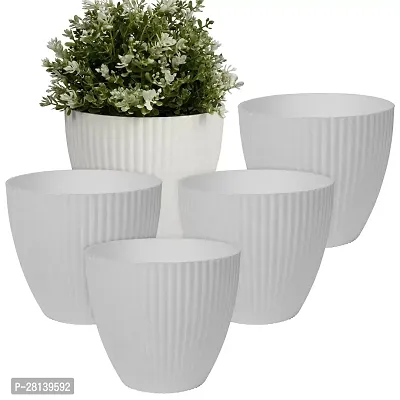 LA'MONARCAreg; 7 Flower Planter Pots for Indoor Outdoor and Garden  Balcony Flowering (Pack of 5, White)