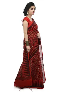 ADDICTION_ || Beautiful and splendid, this wonderful pure cotton floral print and digital geometrical handloom saree is perfect for all your events.. with a blouse...-thumb4