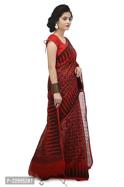 ADDICTION_ || Beautiful and splendid, this wonderful pure cotton floral print and digital geometrical handloom saree is perfect for all your events.. with a blouse...-thumb5