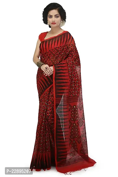 ADDICTION_ || Beautiful and splendid, this wonderful pure cotton floral print and digital geometrical handloom saree is perfect for all your events.. with a blouse...-thumb0