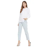 Women White Color Plain Viscose Shirt Style Top-thumb2