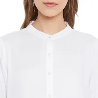 Women White Color Plain Viscose Shirt Style Top-thumb3