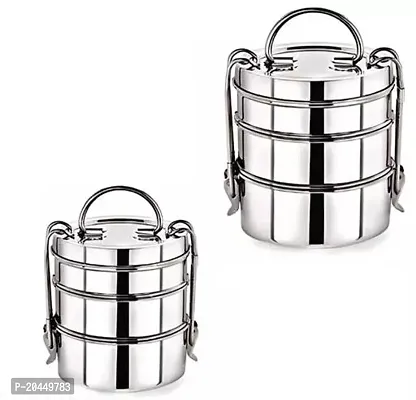 Shree Shyam Stainless Steel Tiffin Box  (3 Tier)