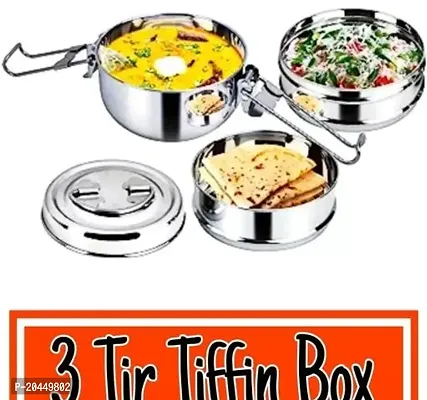 Shree Shyam Stainless Steel Tiffin Box  (3 Tier)-thumb0