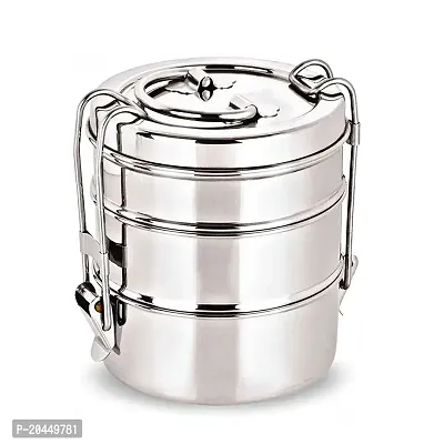 Shree Shyam Stainless Steel Tiffin Box  (3 Tier)-thumb0