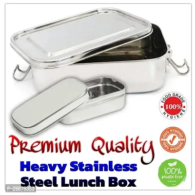 Stainless Steel Tiffin Box, Capacity-1200 Ml with  Water Bottle 1100ml ( Best quality Lunchbox  Bottle SET)-thumb3