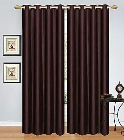 Heavy Quality Window Curtain 1 Piece, Plain Curtain (60 inch X 48 inch) Faux Silk with Eylets