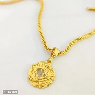 gold plated chain with pendant om