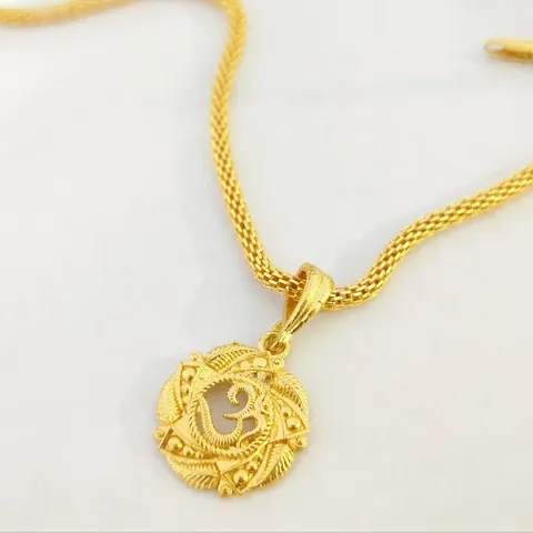 plated chain with pendant om