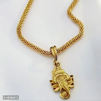 gold plated chain with ganpati pendant
