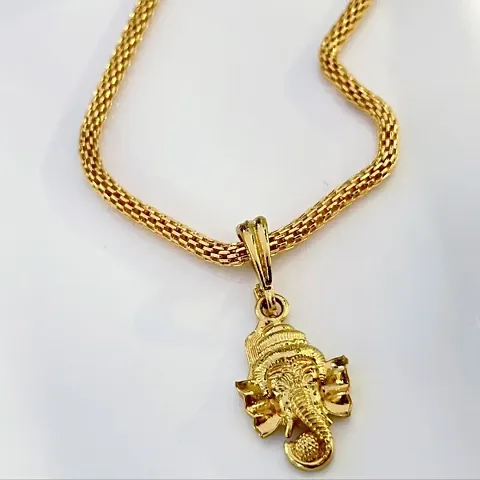 plated chain with ganpati pendant