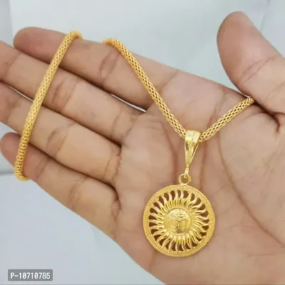 gold plated chain with OM pendant-thumb0