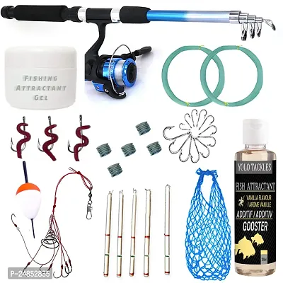 fishing Spinning Rod, Reel, Accessories, Vanilla Scent Fish Bait, Complete Kit-thumb0