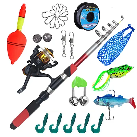 7 ft Fishing Rod Set Fish Attract Oil Alarm Bell Hook Weight Lure