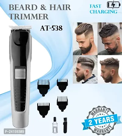 AIRBLINK  AT-538 TRIMMER Rechargeable Hair Beard Trimmer for MEN  WOMEN T Shape Precision Stainless Steel Sharp Blade Beard Shaver (538)