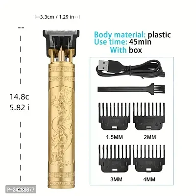 AIRBLINK T9  FOR Men AND WOMEN Cordless Hair Clipper Professional Gold Dragon Style Electric  USB Rechargeable T-Blade Trimmers for Beard, Hairs, Moustache Clippers with 4 Guide Combs(PLASTIC BODY)