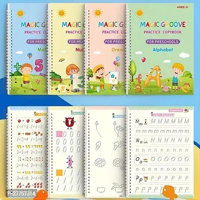 AIRBLINK  Magic Practice Copybook For Kids Reusable Magical Copybook Kids Tracing Book For Handwriting Magical Letter Writing Book Set Early Education Workbook For Children ,children's Gifts-thumb2