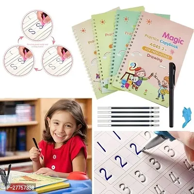 AIRBLINK  Magic Practice Copybook For Kids Reusable Magical Copybook Kids Tracing Book For Handwriting Magical Letter Writing Book Set Early Education Workbook For children's Gifts-thumb0