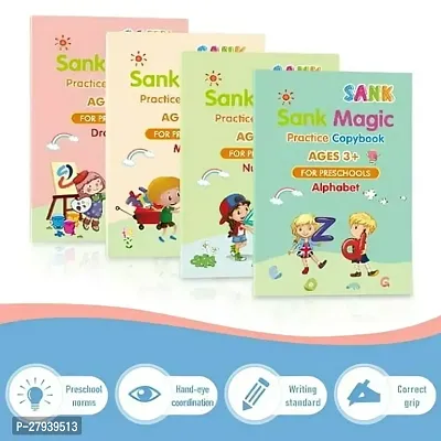 AIRBLINK  Magic Practice Copybook For Kids Reusable Magical Copybook Kids Tracing Book For Handwriting Magical Letter Writing Book Set Early Education Workbook For Children,children's Gifts