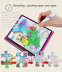 AIRBLINK  Reusable Magic Water Quick Dry Book Water Coloring Book Doodle with Magic Pen Painting Board for Children Education Drawing Pad (Random Design  Assorted Color) Multi Color (Pack of 1)-thumb3